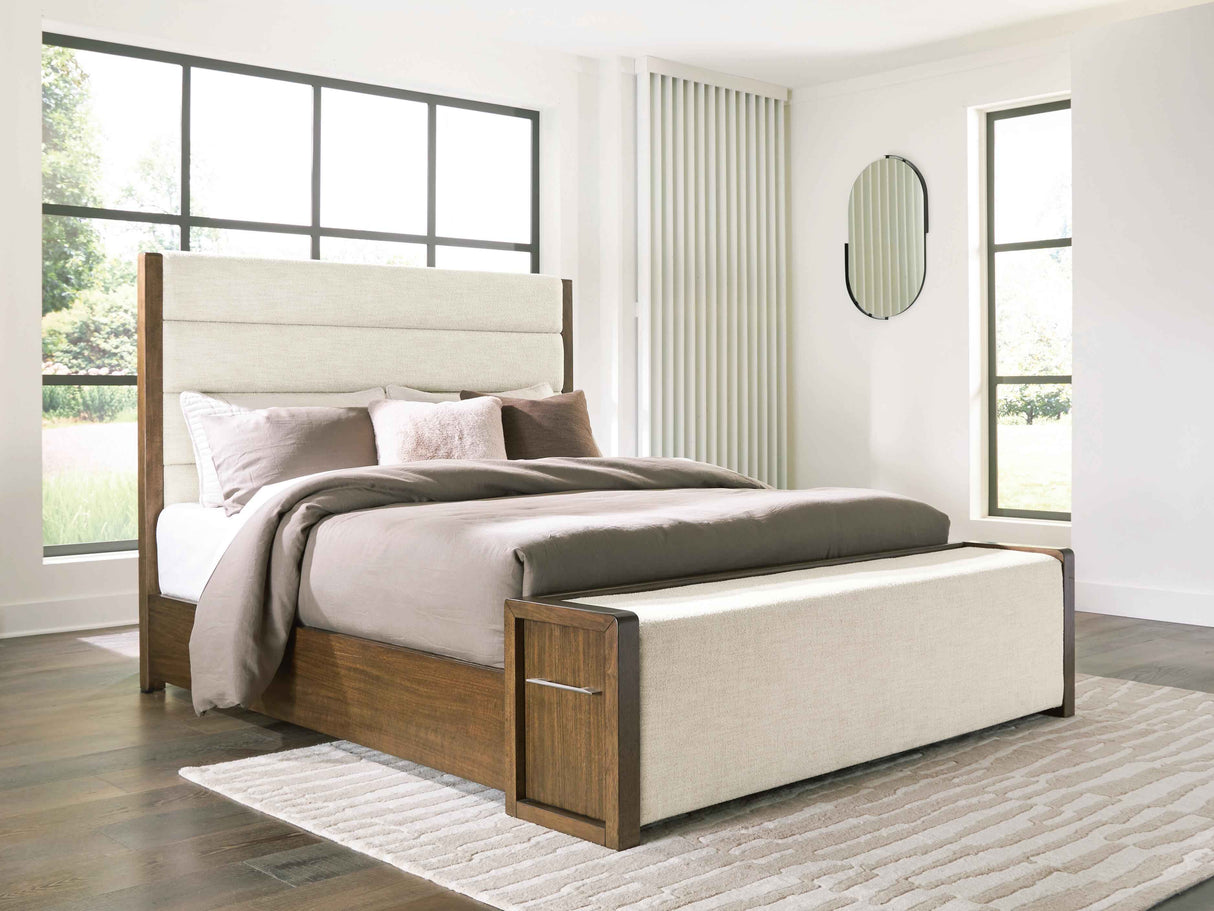 Marxmore Brown California King Upholstered Storage Bed by Ashley at Eve Furniture