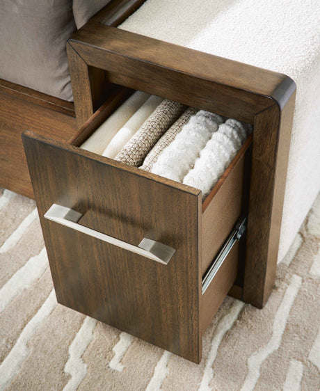 Marxmore Brown California King Upholstered Storage Bed by Ashley at Eve Furniture
