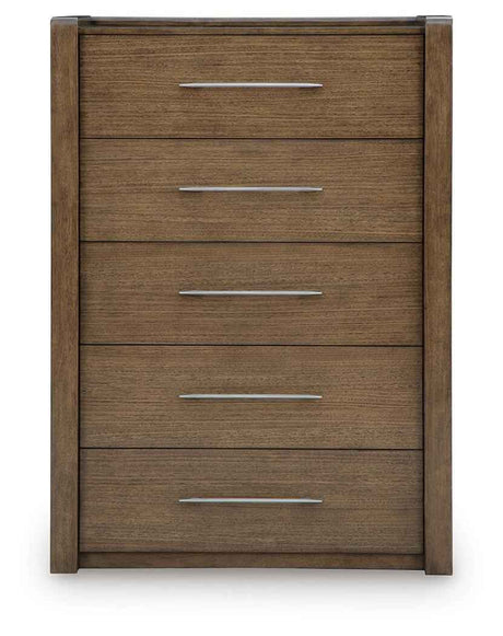 Marxmore Brown Five Drawer Chest by Ashley at Eve Furniture