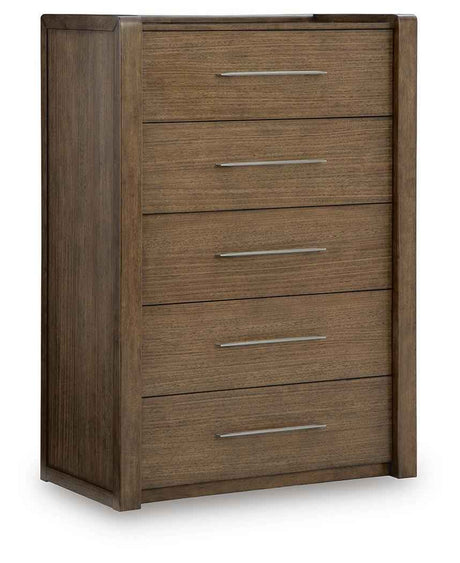 Marxmore Brown Five Drawer Chest by Ashley at Eve Furniture