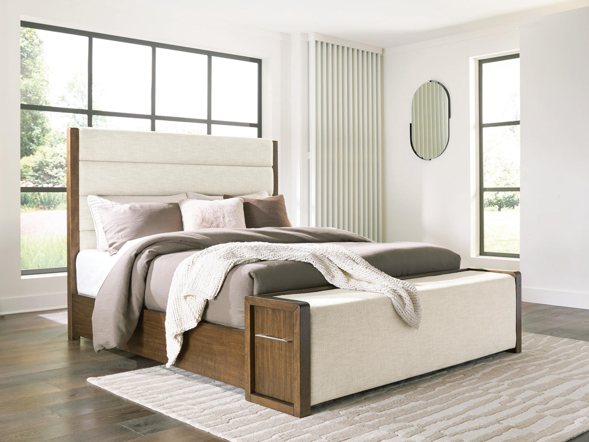 Marxmore Brown Upholstered Storage Panel Bedroom Set by Ashley at Eve Furniture