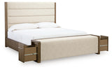 Marxmore Brown Upholstered Storage Panel Bedroom Set by Ashley at Eve Furniture