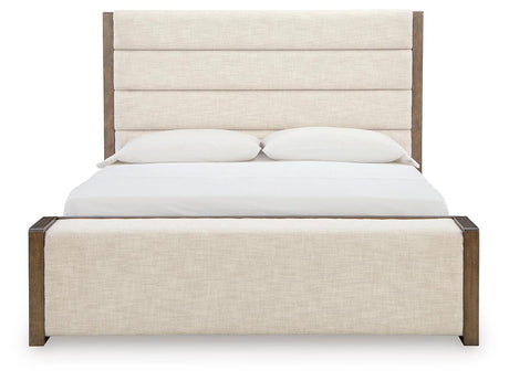 Marxmore Brown Upholstered Storage Panel Bedroom Set by Ashley at Eve Furniture