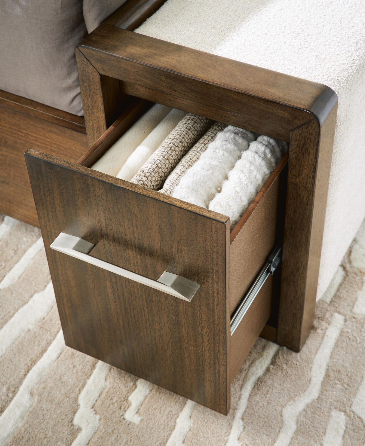 Marxmore Brown Upholstered Storage Panel Bedroom Set by Ashley at Eve Furniture
