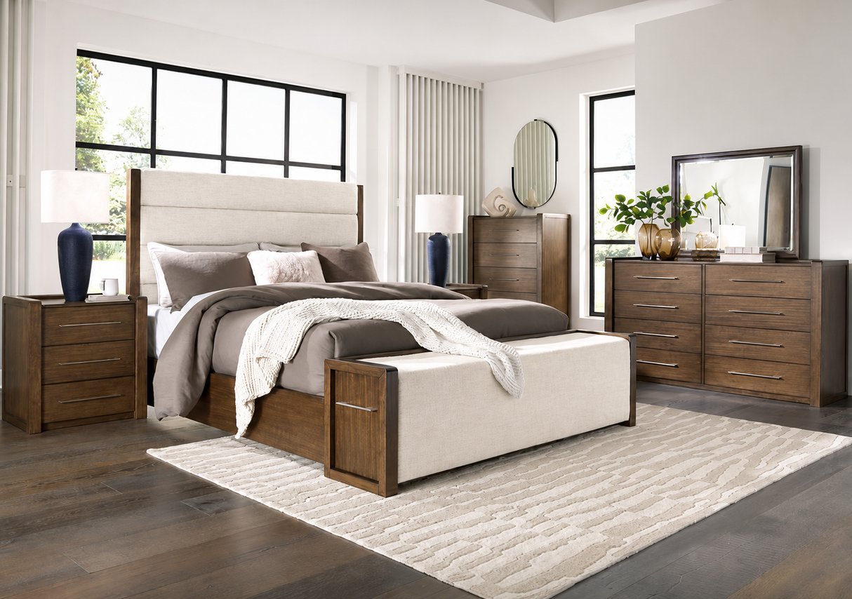 Marxmore Brown Upholstered Storage Panel Bedroom Set by Ashley at Eve Furniture