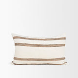 Maryn 13x21 Lumbar Cream w/ Brown Stripes Decorative Pillow Cover by Mercana at Eve Furniture
