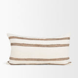 Maryn 14x26 Lumbar Cream w/ Brown Stripes Decorative Pillow Cover by Mercana at Eve Furniture