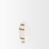 Maryn 14x26 Lumbar Cream w/ Brown Stripes Decorative Pillow Cover by Mercana at Eve Furniture