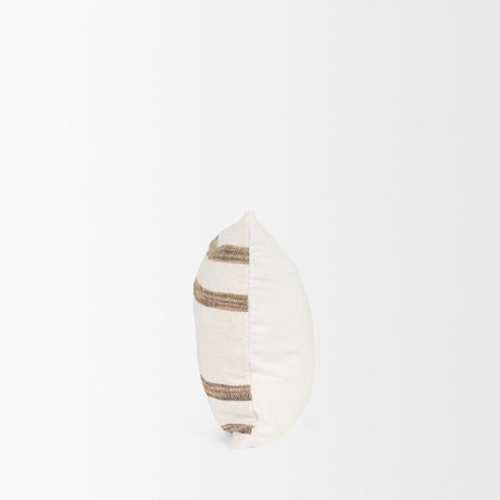 Maryn 14x26 Lumbar Cream w/ Brown Stripes Decorative Pillow Cover by Mercana at Eve Furniture