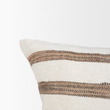 Maryn 14x26 Lumbar Cream w/ Brown Stripes Decorative Pillow Cover by Mercana at Eve Furniture