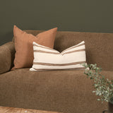 Maryn 14x26 Lumbar Cream w/ Brown Stripes Decorative Pillow Cover by Mercana at Eve Furniture