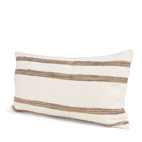 Maryn 14x26 Lumbar Cream w/ Brown Stripes Decorative Pillow Cover by Mercana at Eve Furniture