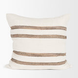 Maryn Square Cream w/ Brown Stripes Decorative Pillow Cover by Mercana at Eve Furniture