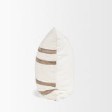 Maryn Square Cream w/ Brown Stripes Decorative Pillow Cover by Mercana at Eve Furniture