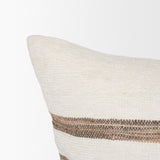 Maryn Square Cream w/ Brown Stripes Decorative Pillow Cover by Mercana at Eve Furniture