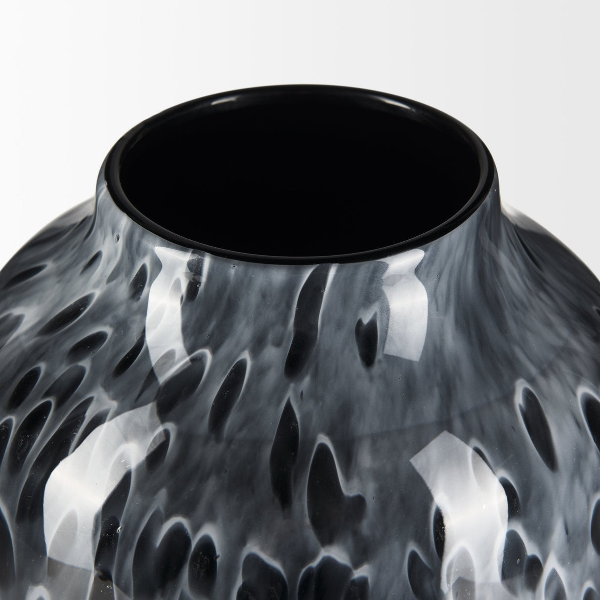 Masai Large Black Mottled Glass Vase by Mercana at Eve Furniture