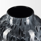 Masai Large Black Mottled Glass Vase by Mercana at Eve Furniture