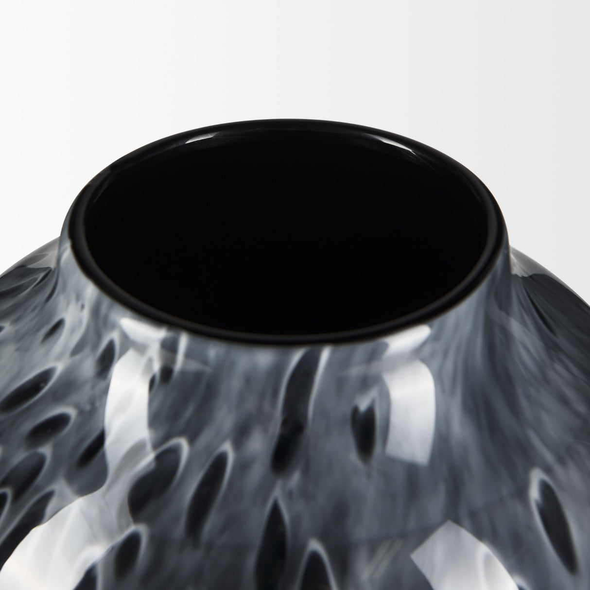 Masai Large Black Mottled Glass Vase by Mercana at Eve Furniture