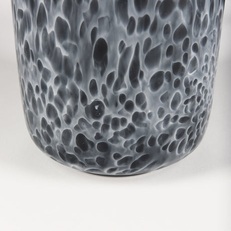 Masai Medium Black Mottled Glass Vase by Mercana at Eve Furniture