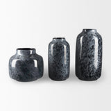 Masai Small Black Mottled Glass Vase by Mercana at Eve Furniture