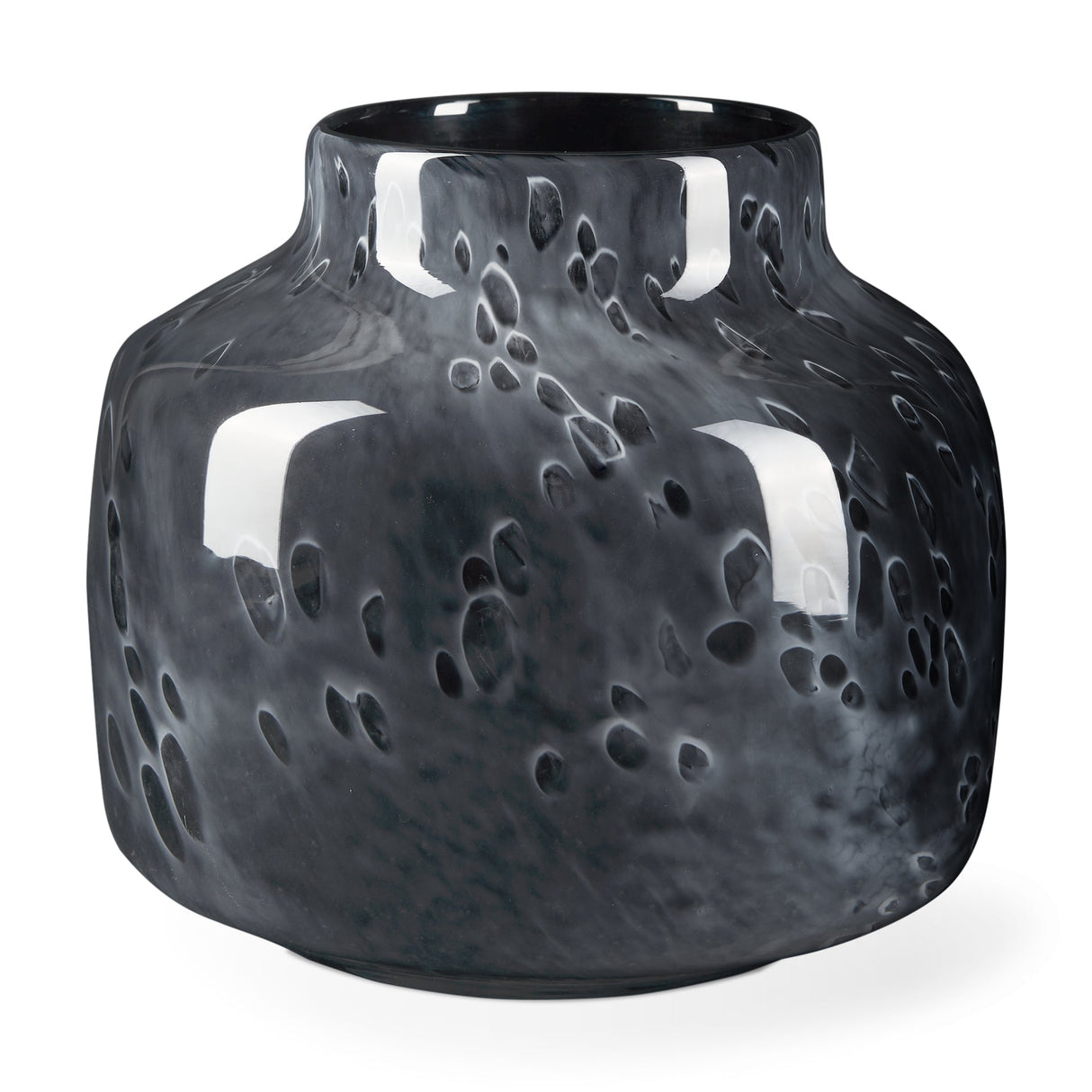 Masai Small Black Mottled Glass Vase by Mercana at Eve Furniture