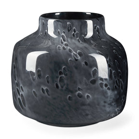 Masai Small Black Mottled Glass Vase by Mercana at Eve Furniture
