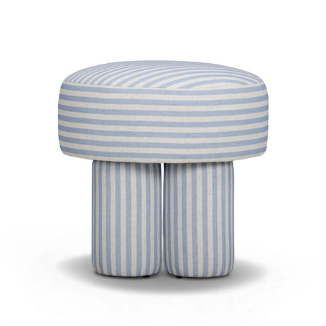 Masha Striped Performance Linen Accent Stool by TOV Furniture at Eve Furniture