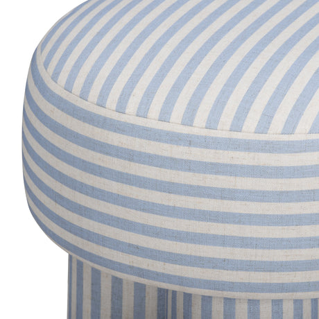Masha Striped Performance Linen Accent Stool by TOV Furniture at Eve Furniture