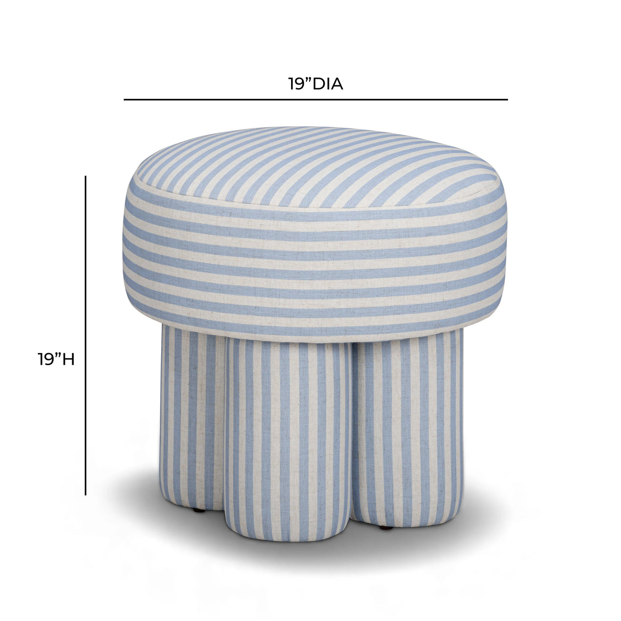 Masha Striped Performance Linen Accent Stool by TOV Furniture at Eve Furniture