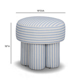 Masha Striped Performance Linen Accent Stool by TOV Furniture at Eve Furniture