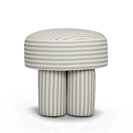 Masha Striped Performance Linen Accent Stool by TOV Furniture at Eve Furniture