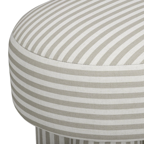 Masha Striped Performance Linen Accent Stool by TOV Furniture at Eve Furniture