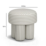 Masha Striped Performance Linen Accent Stool by TOV Furniture at Eve Furniture