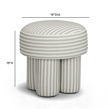 Masha Striped Performance Linen Accent Stool by TOV Furniture at Eve Furniture