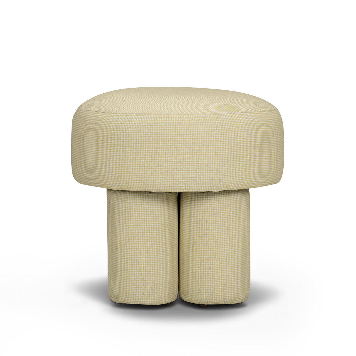 Masha Yellow Homespun Plaid Performance Linen Accent Stool by TOV Furniture at Eve Furniture