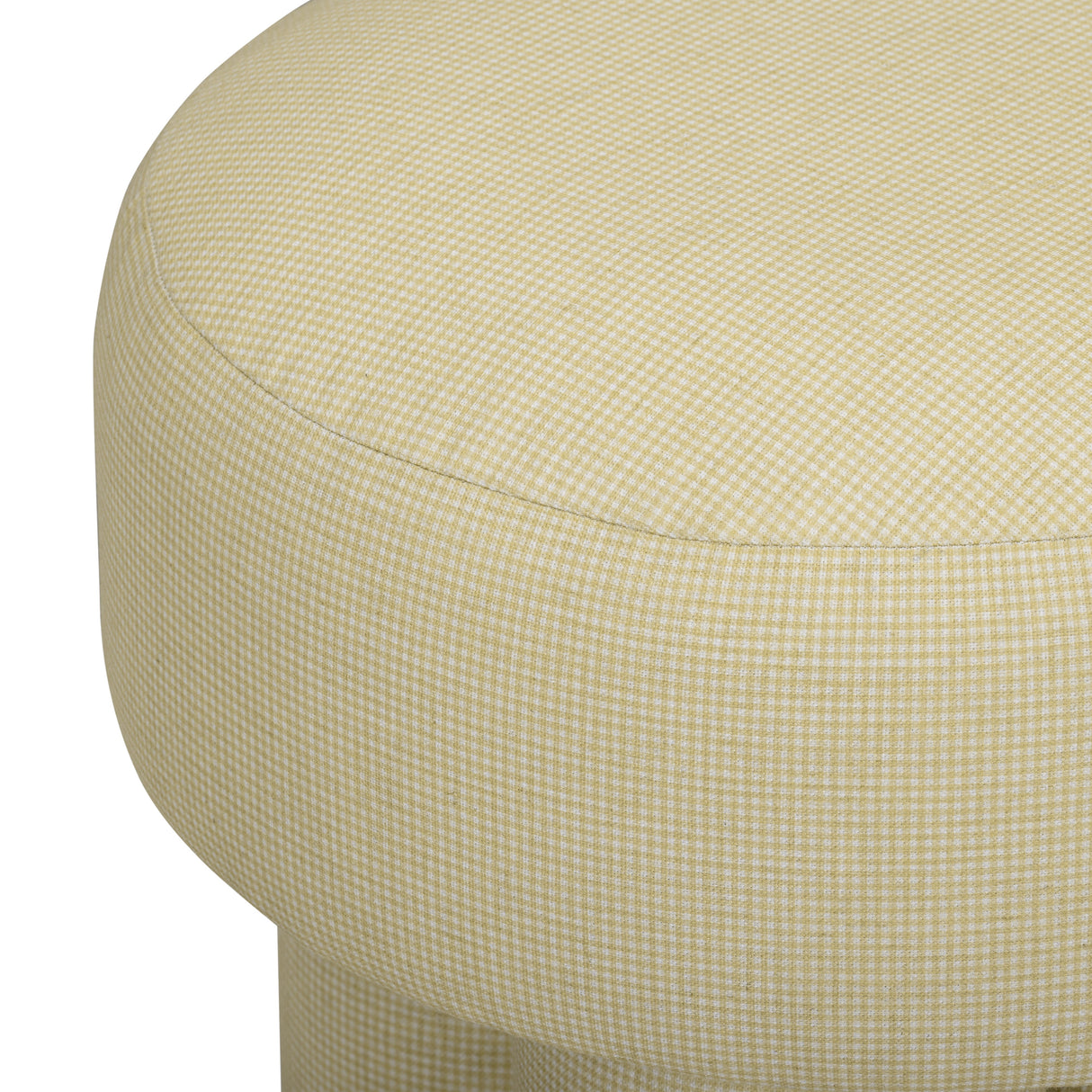 Masha Yellow Homespun Plaid Performance Linen Accent Stool by TOV Furniture at Eve Furniture