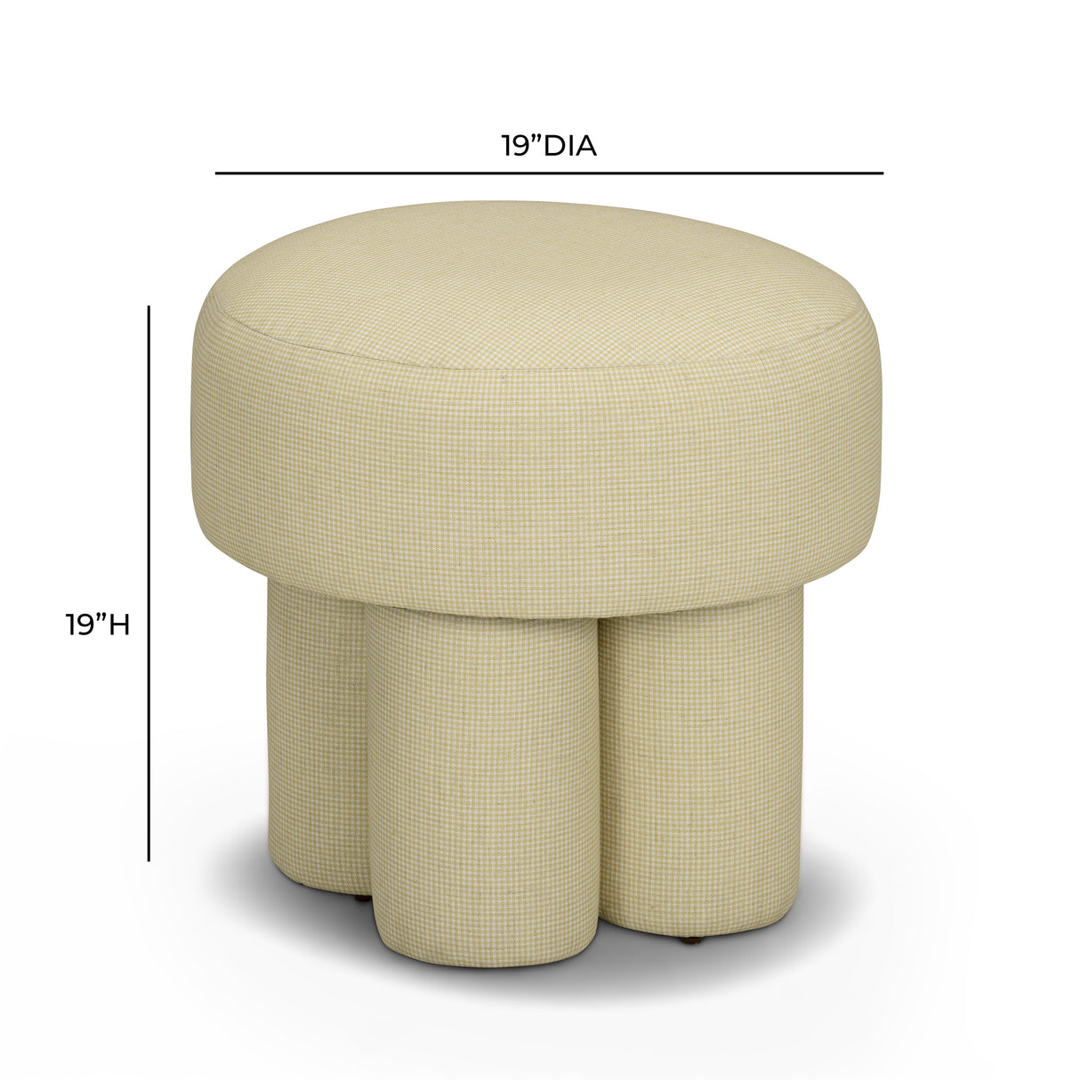 Masha Yellow Homespun Plaid Performance Linen Accent Stool by TOV Furniture at Eve Furniture