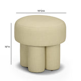Masha Yellow Homespun Plaid Performance Linen Accent Stool by TOV Furniture at Eve Furniture