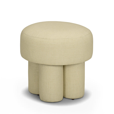 Masha Yellow Homespun Plaid Performance Linen Accent Stool by TOV Furniture at Eve Furniture