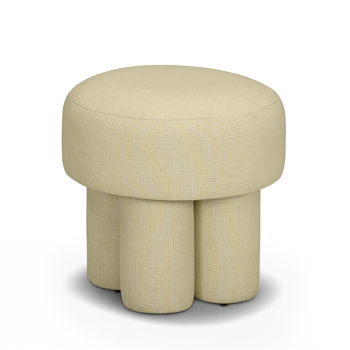 Masha Yellow Homespun Plaid Performance Linen Accent Stool by TOV Furniture at Eve Furniture