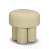 Masha Yellow Homespun Plaid Performance Linen Accent Stool by TOV Furniture at Eve Furniture