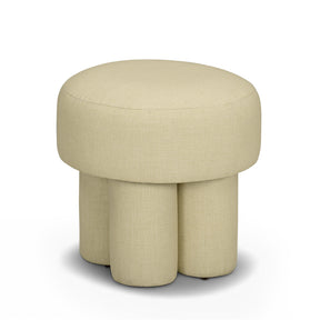 Masha Yellow Homespun Plaid Performance Linen Accent Stool by TOV Furniture at Eve Furniture