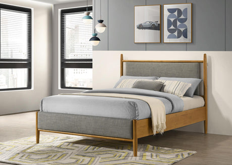 Mason Gray and Light Brown 46-inch Full Panel Platform Bed by Coaster at Eve Furniture