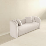 Hana White Boucle Curvy Sofa