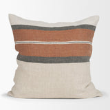 Mason Square Cream w/ Orange Stripe Decorative Pillow Cover by Mercana at Eve Furniture