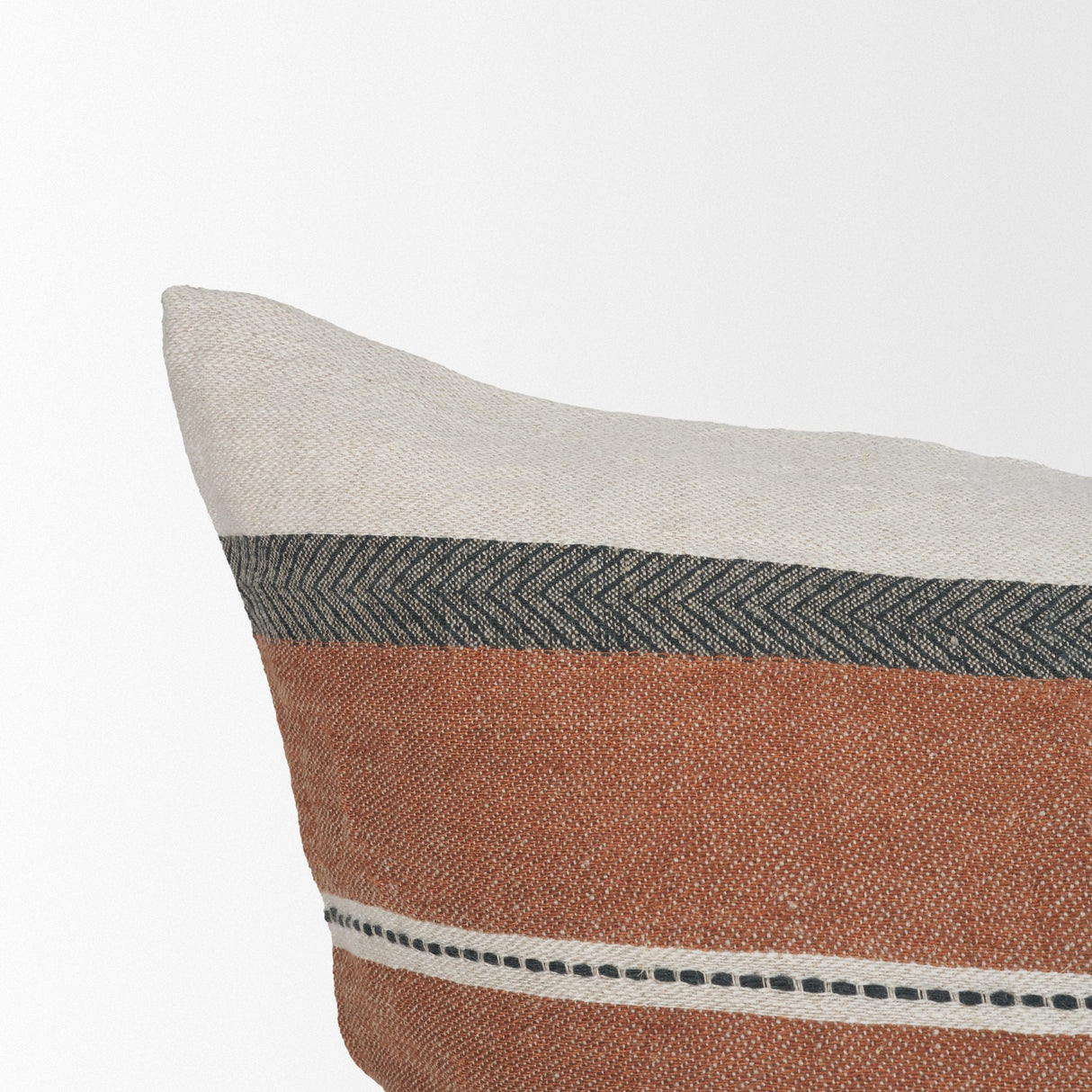 Mason Square Cream w/ Orange Stripe Decorative Pillow Cover by Mercana at Eve Furniture