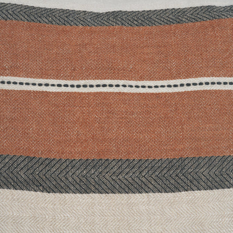 Mason Square Cream w/ Orange Stripe Decorative Pillow Cover by Mercana at Eve Furniture