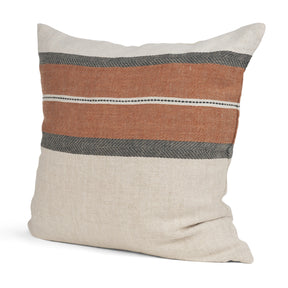 Mason Square Cream w/ Orange Stripe Decorative Pillow Cover by Mercana at Eve Furniture