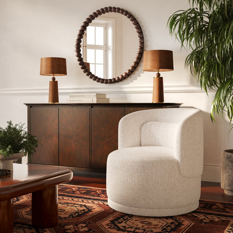 Massa Textured Fabric Swivel Accent Chair by TOV Furniture at Eve Furniture
