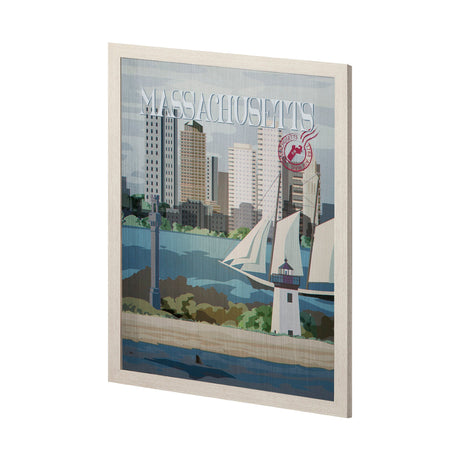 Massachusetts Go USA (L) by Mercana Studio a Hand Embellished Decograph Framed Art Print by Mercana at Eve Furniture
